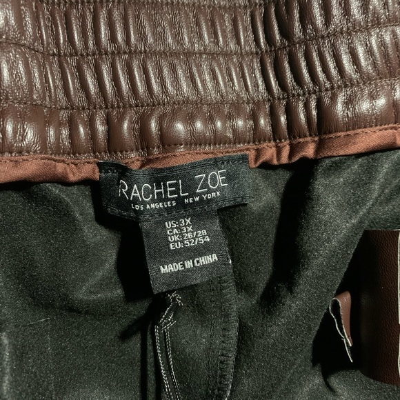 Rachel Zoe Faux Leather Pants 3x Cognac Brown - Picture 4 of 7